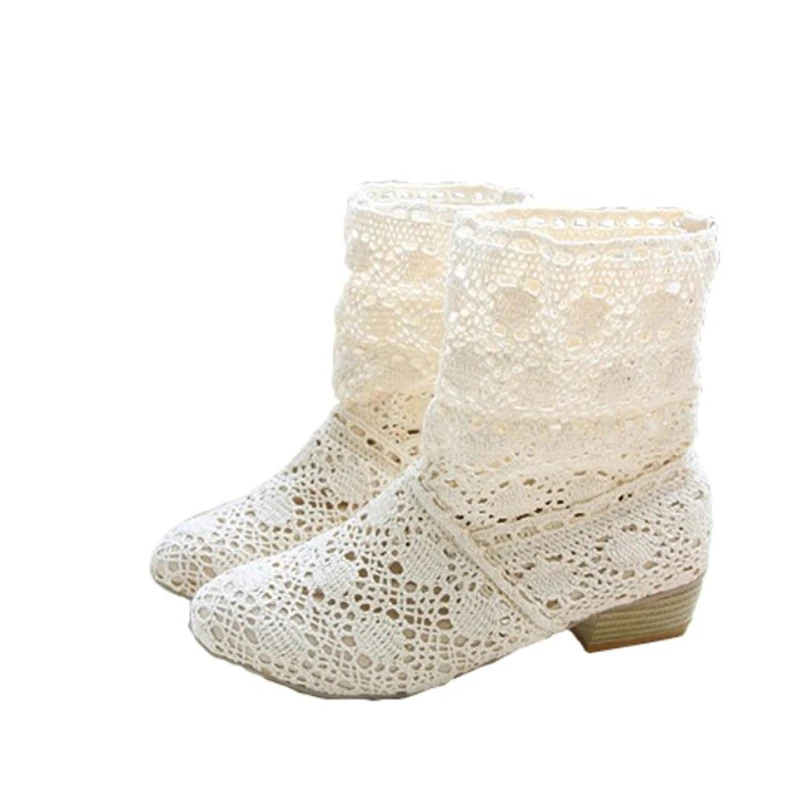 crochet summer boots bootie 2020 with the new shoes lace openwork crochet boots Plus size hollow fashion women boots sandals