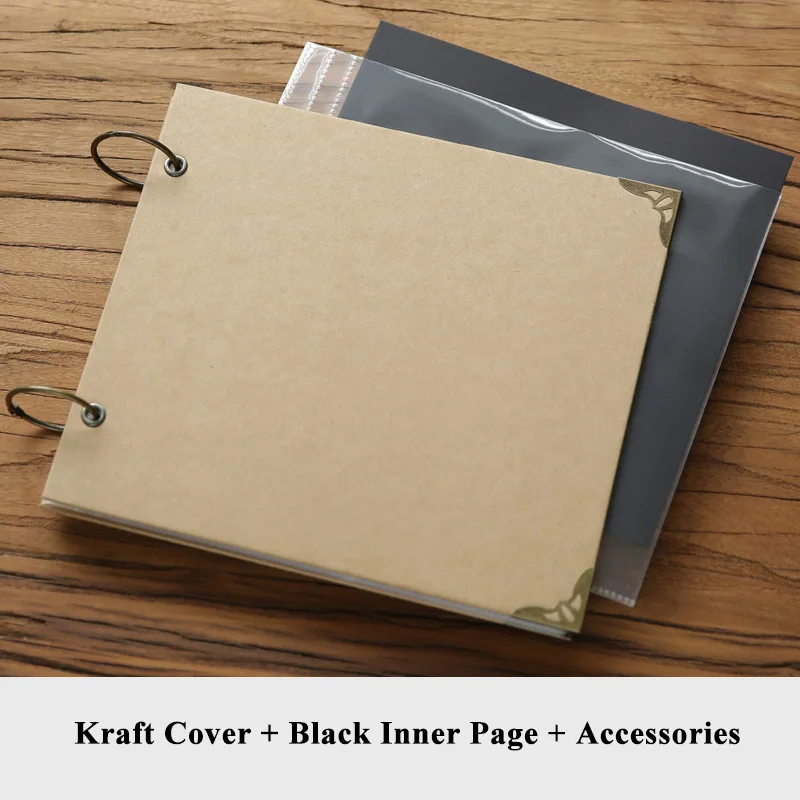Album-Kraft Cover 1 ANGWING 10 дюймов Свадебный фотоальбом Scarpbook картонные альбомы фото Детские Скрапбукинг альбом пустая Обложка дорожные Альбомы для фотографий - Цвет: Album-Kraft Cover 1