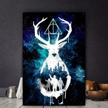 

Nordic Painting Harries Poster Deer Potteres Movie Wallpaper and Printed Canvas Wall Art Picture for Living Room Home Decoration