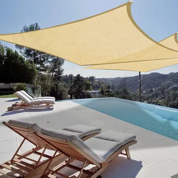 

Yescom 2 Set 16x16' Square Outdoor Patio Square Sun Sail Shade Canopy Cover Sand UV Blocking