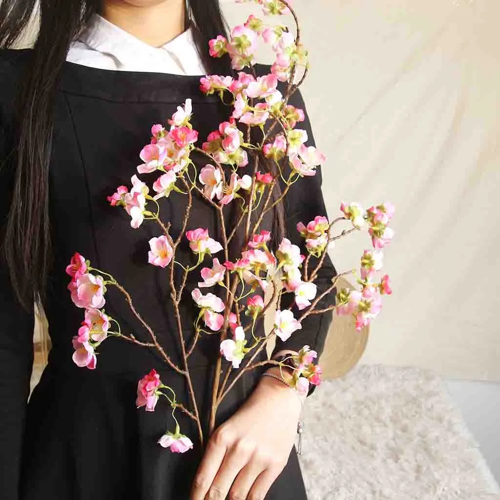 Artificial Silk Fake Flowers Plum Blossom Floral Wedding Bouquet Home Decor 