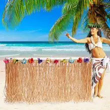 Юбка для свадебного стола Гавайская кружевная юбка для стола с кисточками для дома, пикника, дня рождения, украшение на стол для дома, юбка 275X75 см, 1 шт