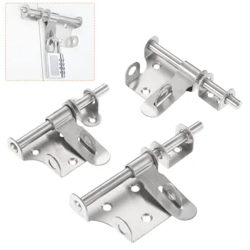 

1Pc Stainless Steel Door Latch Heavy Duty Safety Door Lock Door Bolts Gate Latch 4/6 Inch Cabinets Door Hardware With Screws