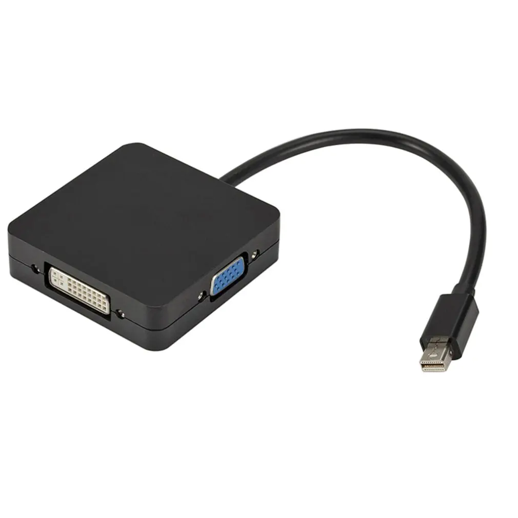 

3In1 Mini Display Port DP Thunderbolt to DVI VGA HDMI Adapter Cable For MacBook MacBook Pro Accessories Black