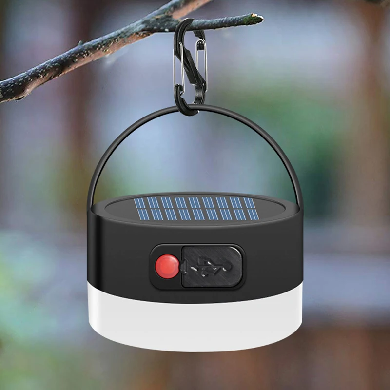 Portable Camping Light Solar Lantern Led Mini Chandelier for Tents Solar Usb Input and Output
