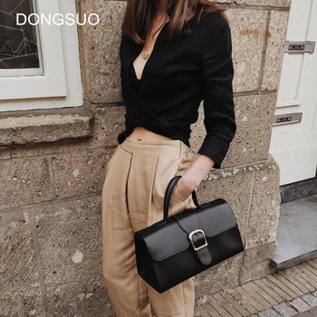 

Women vintage black satchels totes handbag camel brown retro large big capacity messenger crossbody shoulder bag 2020 spring mew