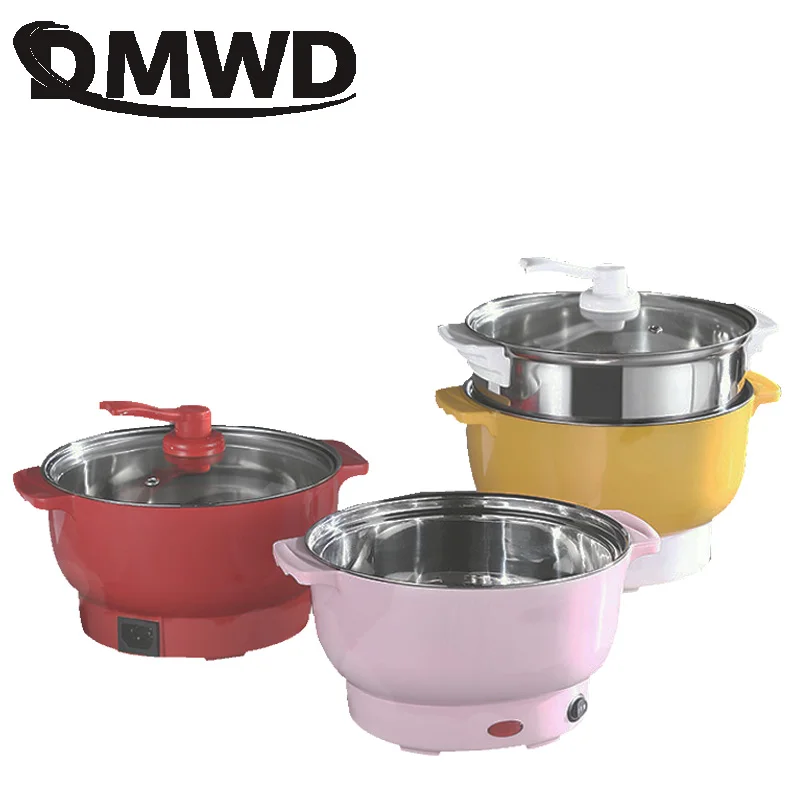 DMWD бытовой многофункциональный Электрический сковородке кастрюли hotpot для приготовления завтрака мини-чайник кастрюля-пароварка