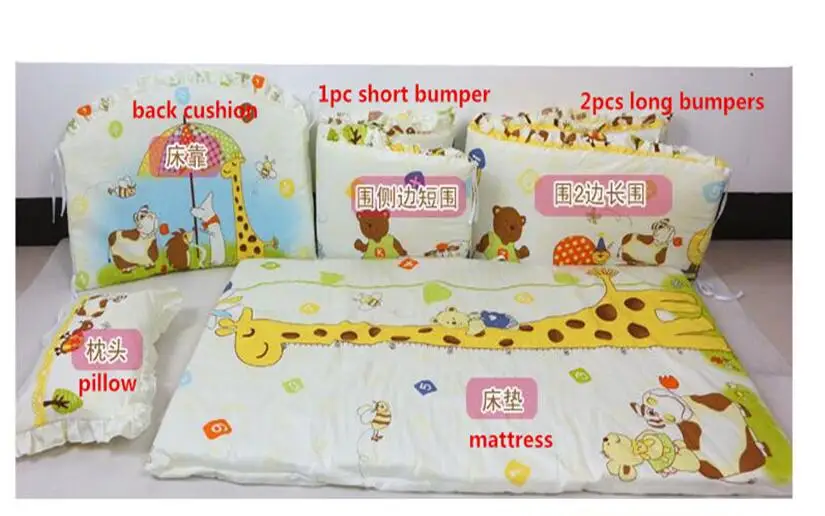 6 шт., Комплект постельного белья для малышей, хлопковая детская подушка, детская кроватка, бамперы, матрас с наполнителем, комплект для малышей, детская кроватка, детская кровать с Минни
