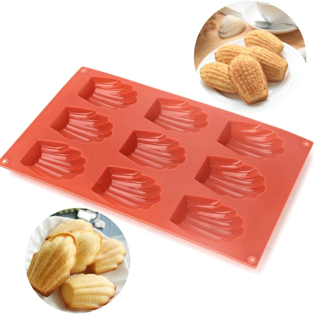 

3D Shell Shape Silicone Cake Mold DIY Chocolate Madeleine Mold Handmade Soap Moulds Ice Cube Tray Kids Christmas Bakeware (2pcs)