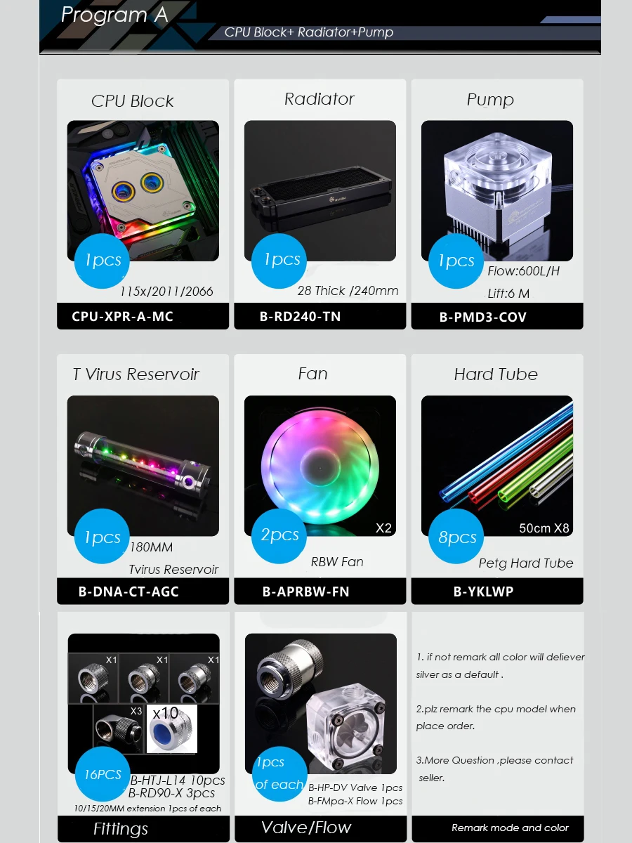 80% OFF  Bykski B-HTRGB-EX Hard Tube Water Cooling Program Kit Multiple computer case water Cooling Kit buil