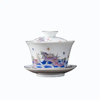

200ml Chinese Traditional Gaiwan Tureen KungFu Tea Cups Porcelain Tea Bowl Hand Painted Tea Set Travel Teaware Accessories