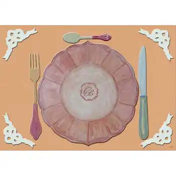 

American Placemat Equipment with Initials 1 - Set of 4
