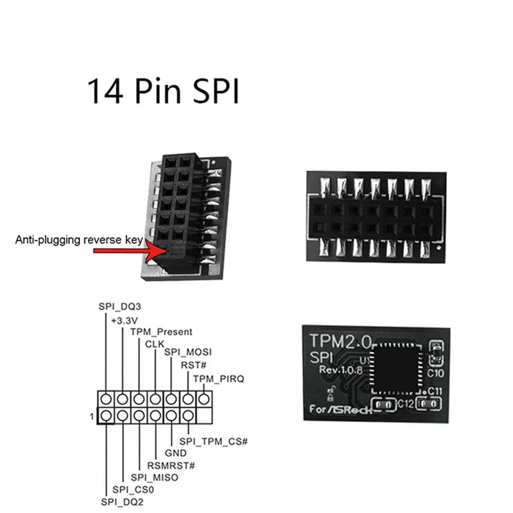 Stable TPM2.0 Security Module 14Pin SPI / LPC 14Pin 18Pin 20Pin Rack For ASROCK Tpm2 -SLI -S -SPI Motherboard