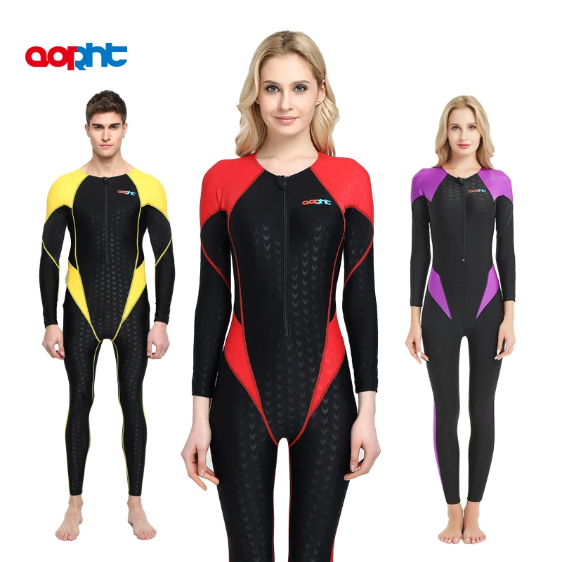 Women One Piece Sports SwimWear Lycra Long Sleeve Sharkskin Competition Surfing Keep Warm Full Body