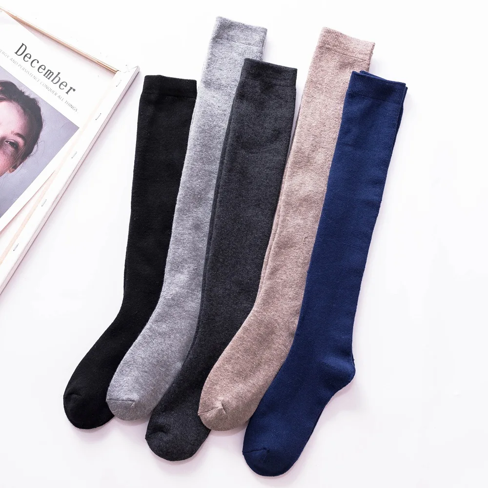 Носки унисекс из полиэстера, плотные, матовые, деловые, длинные, Нескользящие, впитывающие пот, теплые носки, аксессуары для взрослых