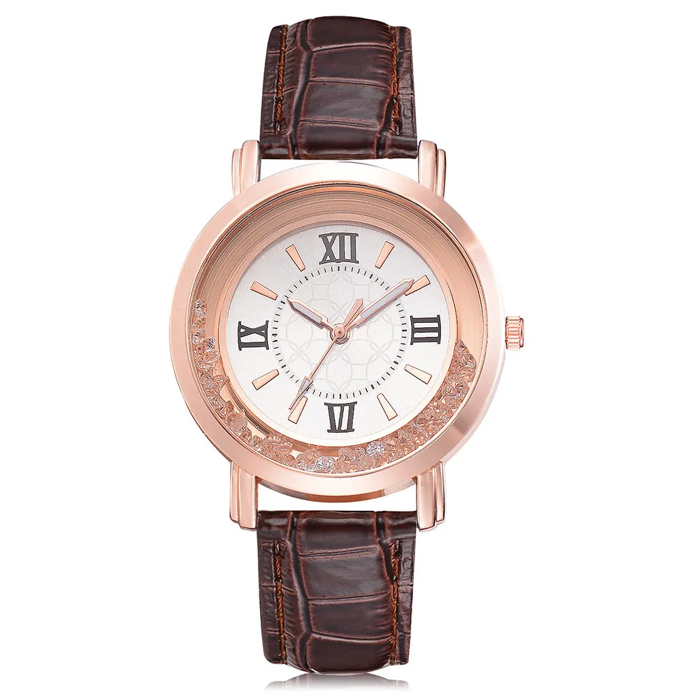 Роскошные брендовые кожаные кварцевые часы для женщин и мужчин, Дамская мода, браслет, наручные часы, relogio feminino masculino reloj mujer B4 - Цвет: D