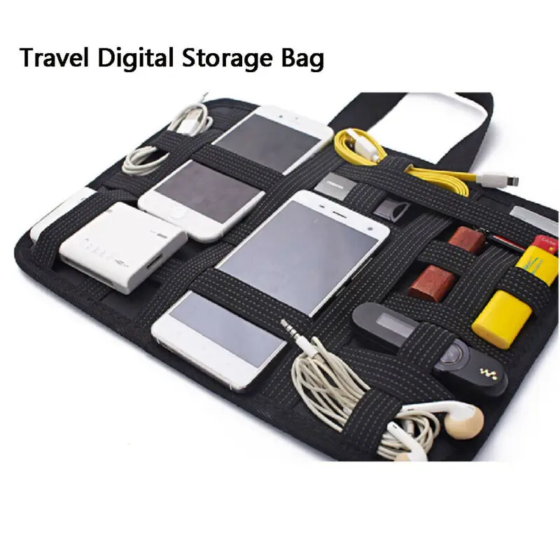  Elastic Storage Plate Board Organizer Case Portable Outdoor Data Cable Power Pack Charger Digital O