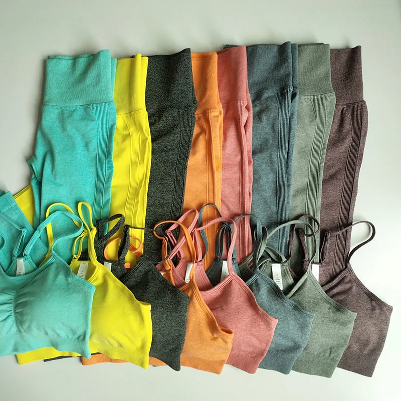 

8 Colors Yoga Sets 2 Piece Set Women Seamless High Waisted Sports Sets Yoga Sets Women Gym Clothes Sports Wear for Women Gym