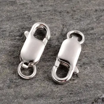 

2Pcs Platinum Plated Sterling Silver Lobster Claw Clasps for Jewelry Making