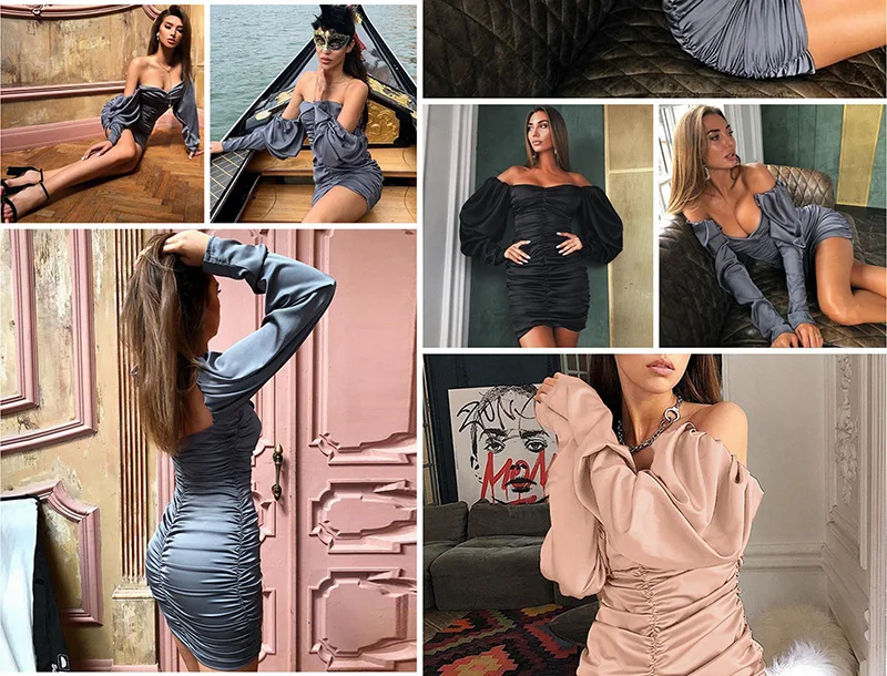 Fantoye, без бретелек, плиссированное, сексуальное, вечерние, женское, элегантное, сатиновое, с открытой спиной, с рюшами, облегающее платье, знаменитостей, вечерние, Клубная одежда, платья