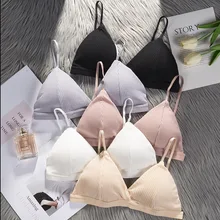 

Women's Elegant Triangle Cup Sexy Bras Deep V Wireless Underwear Girls Bralette Top French Style Lingerie Femme Adjusted Strap