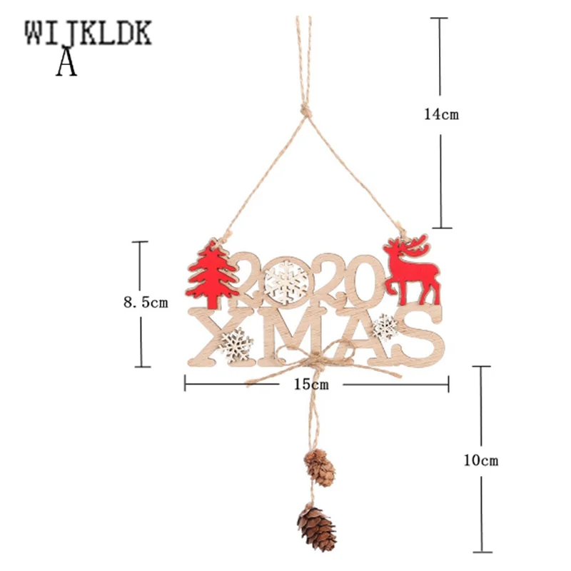 1 шт. деревянные рождественские украшения Подвесные Подарки Рождественская елка Декор рождественские украшения для дома Новогодний подарок Navidad-S - Цвет: as picture