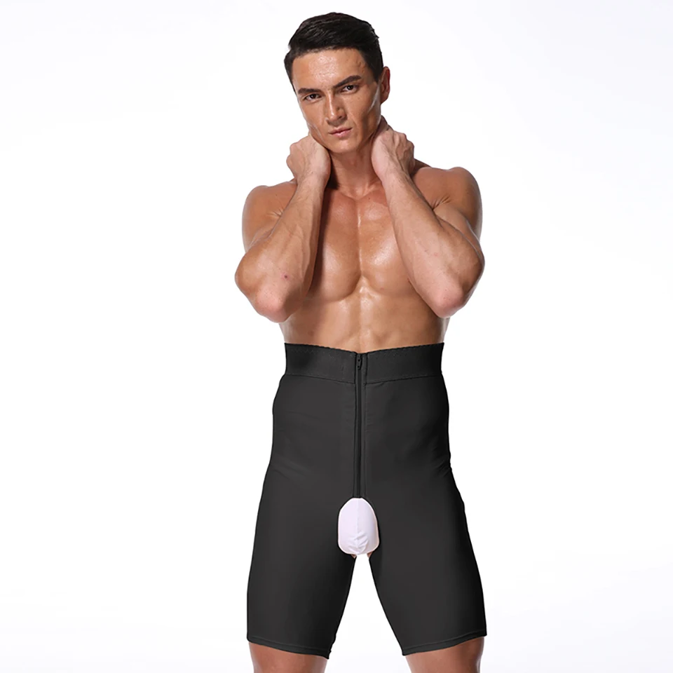 Clomplu Shapewear формирователь живота мужские трусики с высокой талией с контролем открытая молния в промежности нижнее белье для мужской большой размер 5XL