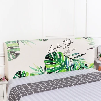 

120-200cm Nordic Cartoon Pattern Cotton Linen Printed Full Enclosed Elastic Dust-proof Bed Head Cover/ Protective Cover
