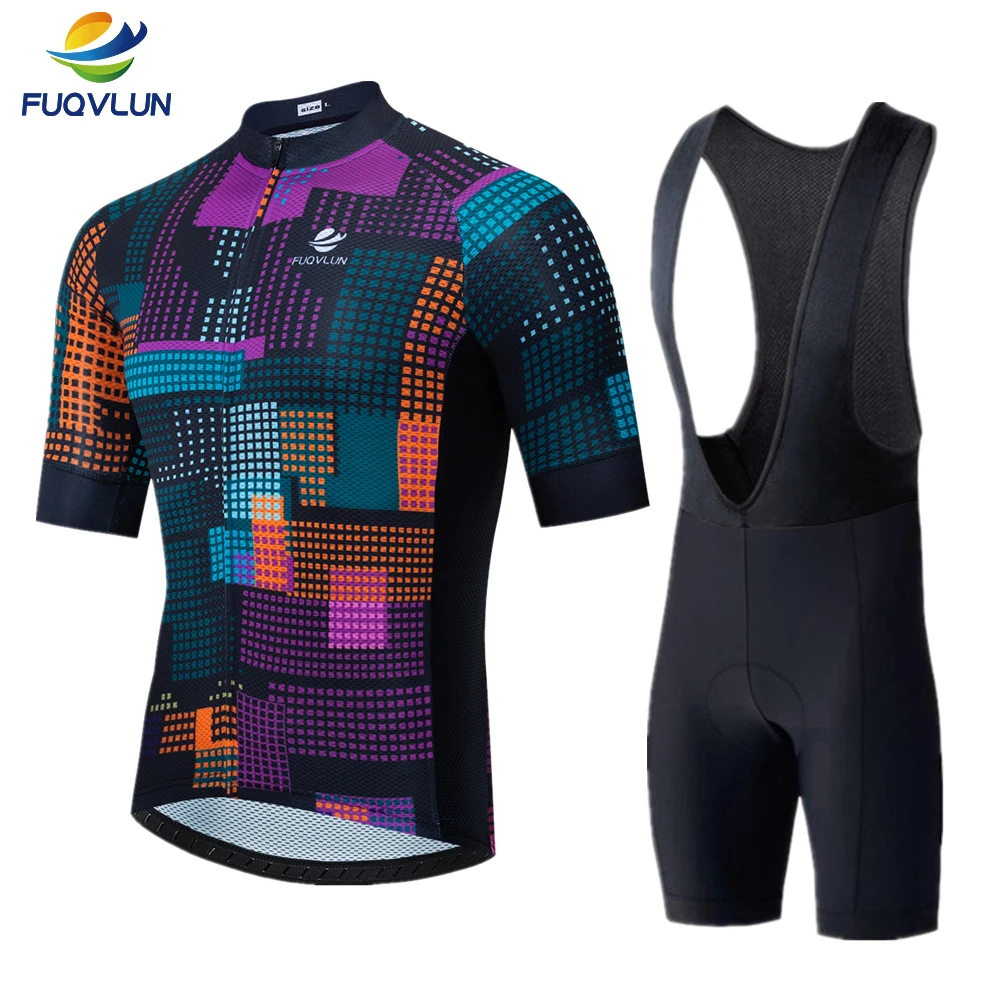 FUQVLUN Cycling Jersey Set Maillot Ropa Ciclismo Hombre Team Bicycle Clothing Quick-dry Short Sleeve MTB Bike Clothes - Цвет: Set