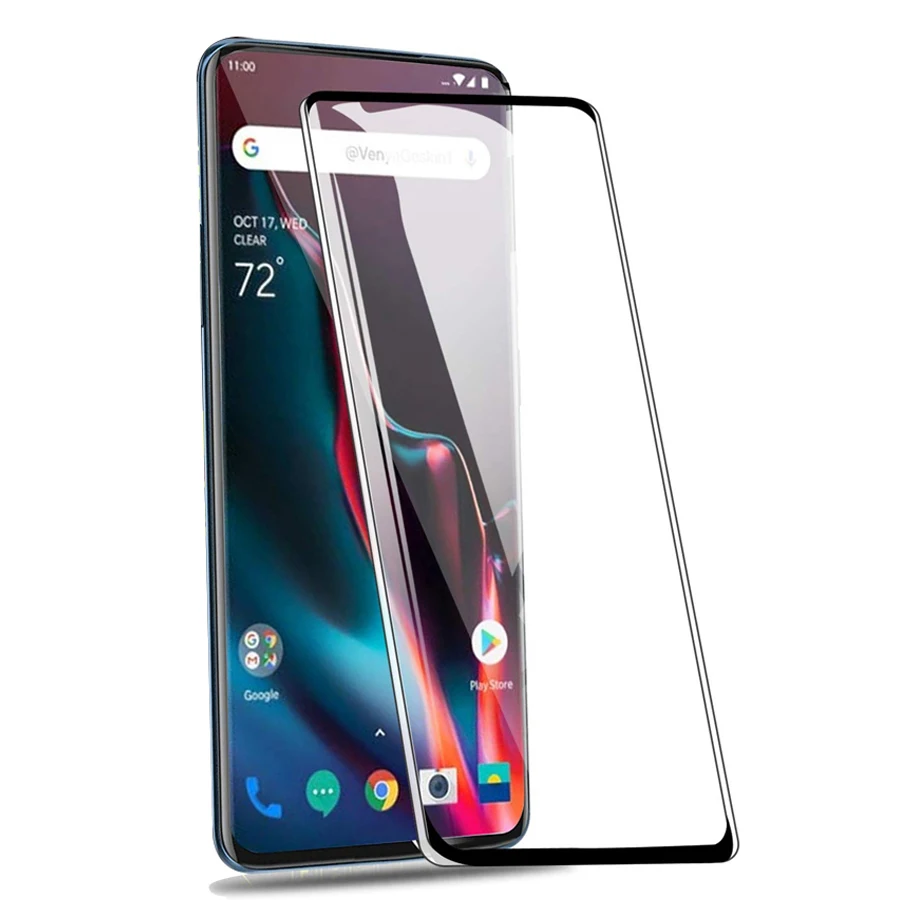 20D полное покрытие экрана Защитная пленка для OnePlus 7T Pro закаленное стекло для One Plus 7T Pro изогнутое защитное стекло - Цвет: Черный