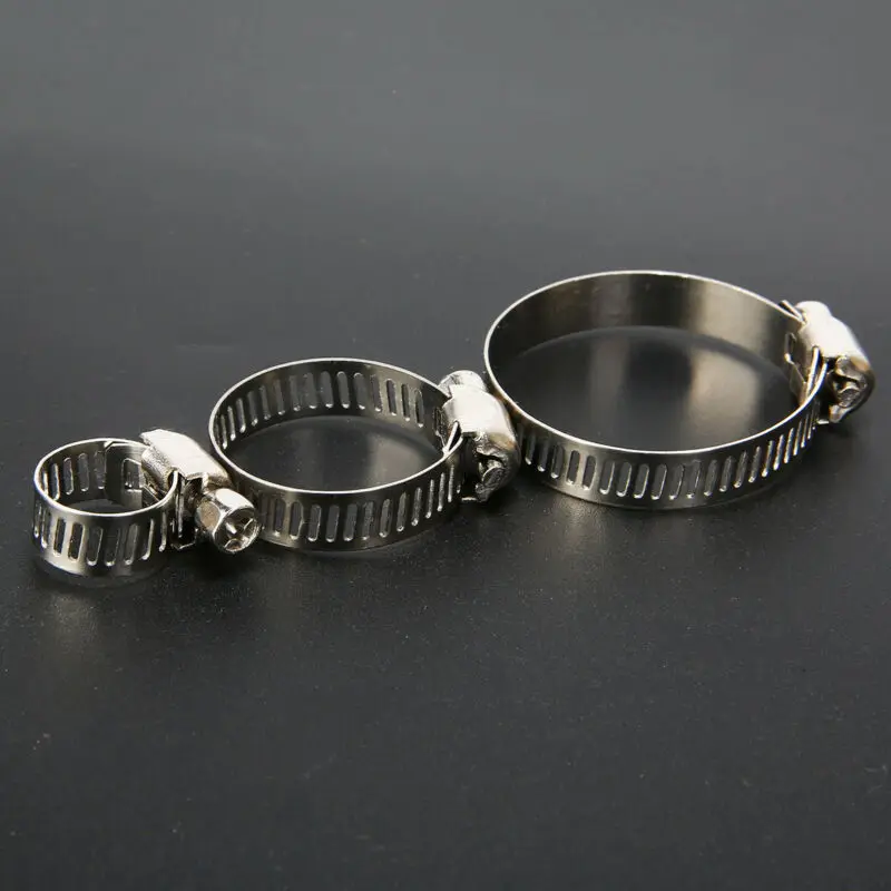 60Pcs Hose Clamps Set Pipe Stainless Steel Clip Hoop Wire Assorted Kit