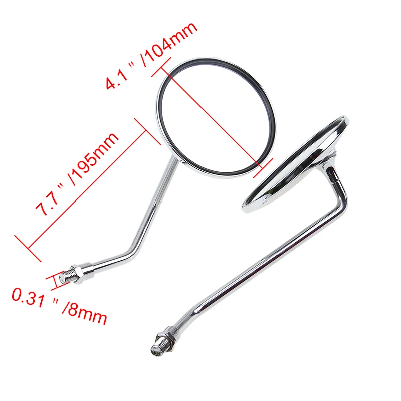 Универсальное мотоциклетное зеркало POSSBAY на заказ серебряного цвета