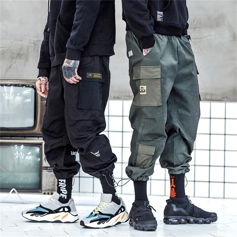 

April MOMO 2019 Men Spring Autumn Cargo Pants Trousers Sweatpants Streetwear Male Casual Fashion Loose Style Hip Hop Pants Men
