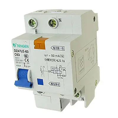 

AC 230V 63A Overload Protection 1P Earth Leakage Circuit Breaker