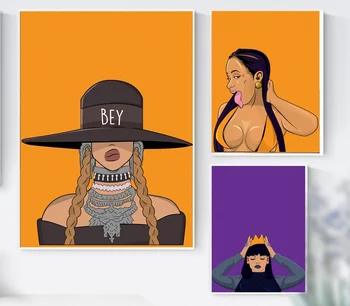 

Beyonce Cardi B Rihanna rapper music Canvas Poster No FRAME