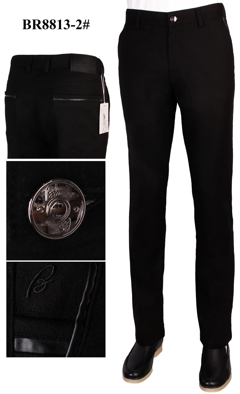 BILLIONAIRE pants Cowhide men winter new thick fashion Business comfort solid color embroidery genteman free shipping