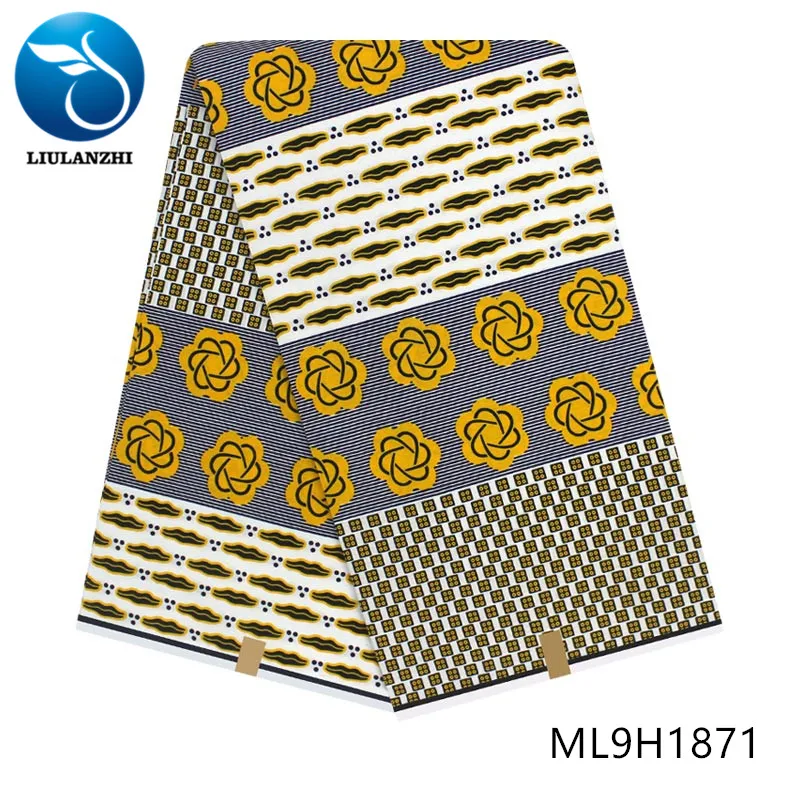 ML9H1871 LIULANZHI нигерийская восковая ткань s 6 ярдов/партия африканская настоящая восковая ткань для платья новая Анкара восковая печать ткань ML9H1870-ML9H1894 - Цвет: ML9H1871