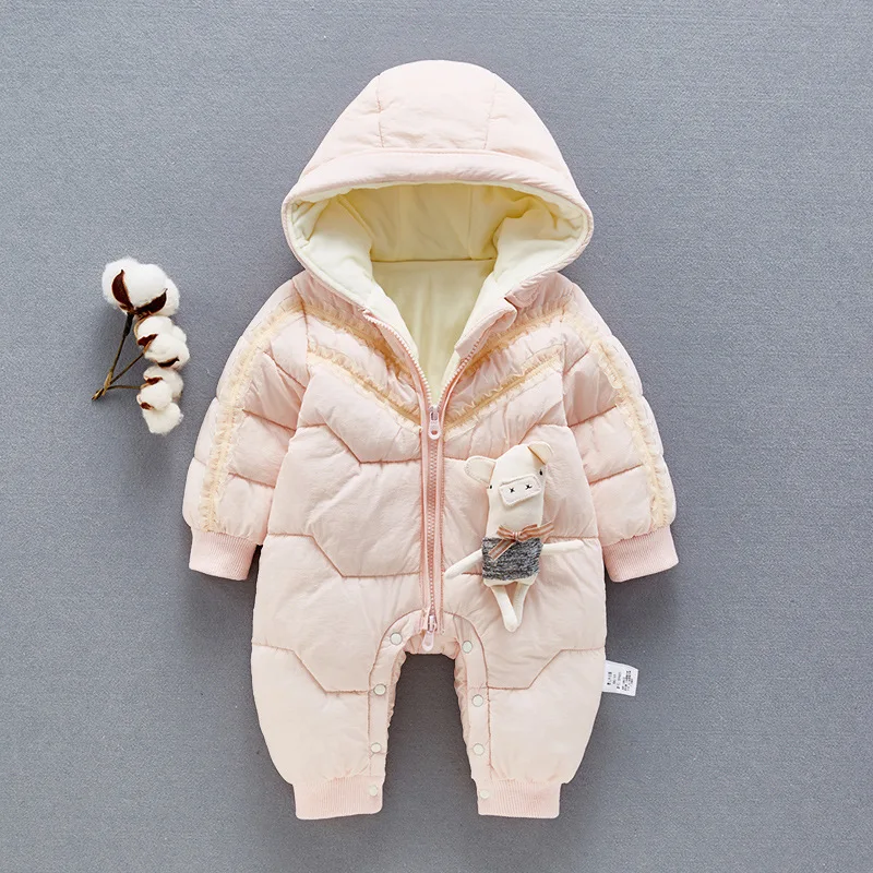 Russia Cold Winter Baby Girl Clothes Newborn Romper Fashion Cute Warm Baby Girls Jumpsuits Infant Overalls Children Costume