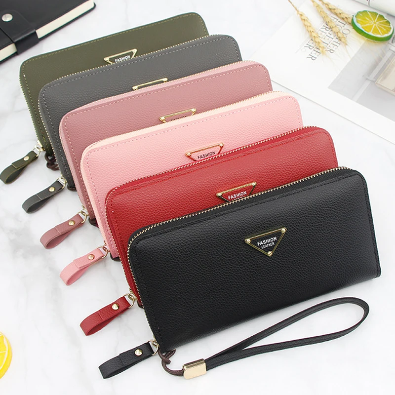 

MONNET CAUTHY New Fashion Long Wallets Classic Leisure Zipper Multi-card Slot High Capacity Purse Solid Color Green Pink Wallet