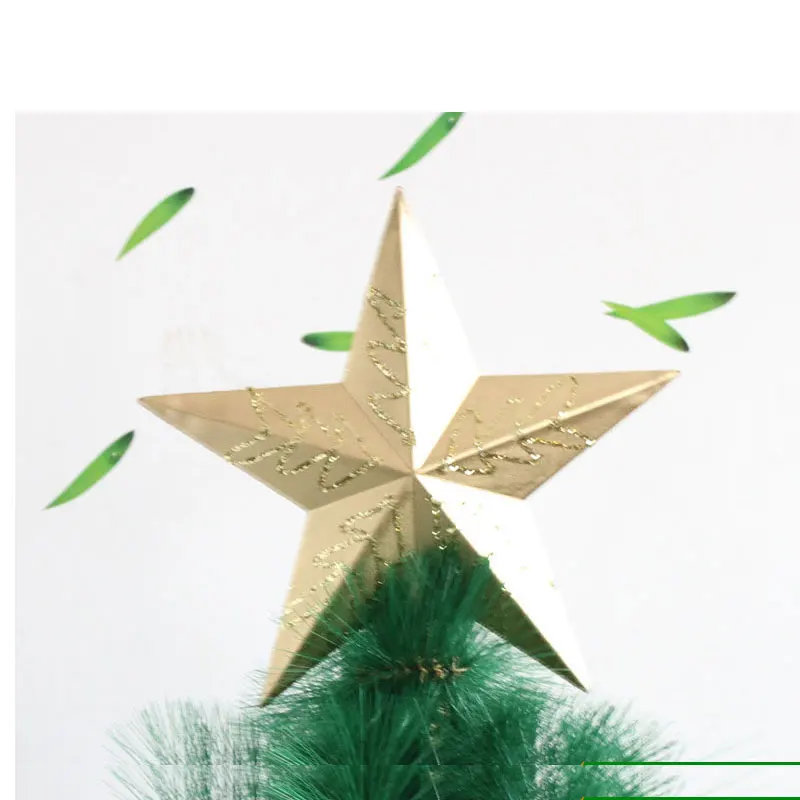 Золотая, серебряная Рождественская елка, верхняя звезда для дома, украшение для рождественской елки, аксессуары, рождественские украшения