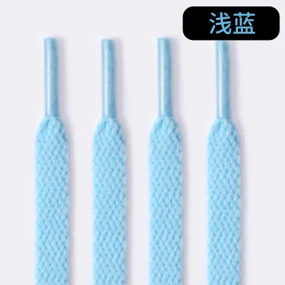 36 Colors 8mm Flat Thicken White AF1  Kids  Shoelaces  Basketball Sneakers Sail  Shoe Laces  Shoe Accessories 60/100/120/140 Light blue