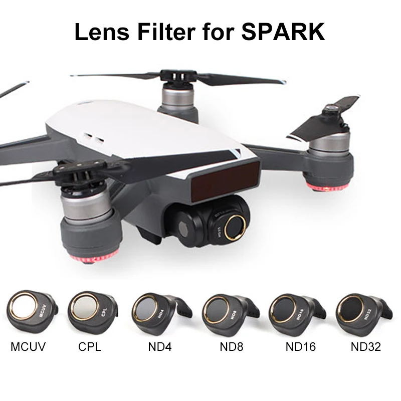 

3/4/6pcs/set DJI Spark Multi-Layer Coating Film MCUV/CPL/ND4 ND8 ND16 ND32 Filter Kit Lens HD Clear Camera Lens Protector