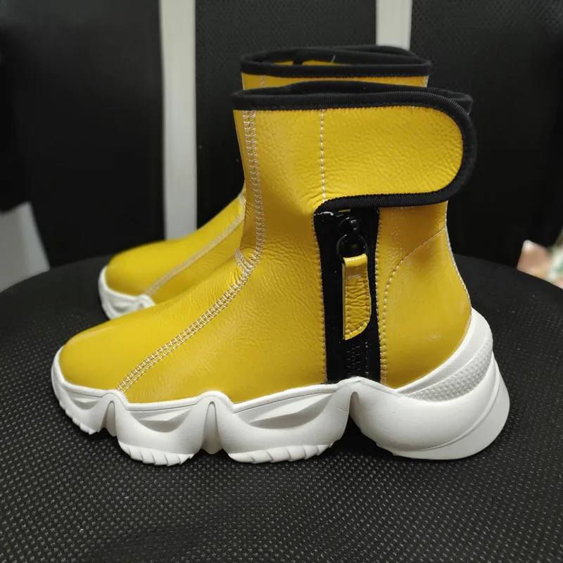 Martin boots woman fashion European style autumn new real leather Patent leather ladies ankle boots increased casual Women shoes