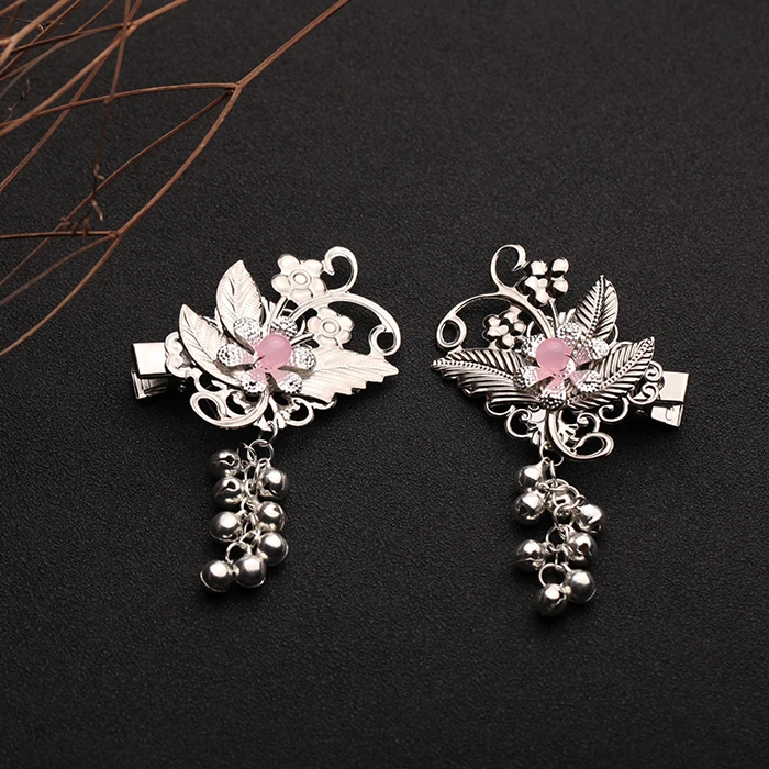 A pair Pink Древности аксессуар для волос коллекции в стиле ханьфу колокол украшения для волос древности кисточкой Шпилька заколка Шпилька, которая сотрясается при ходьбе канзаши повязка на голову - Цвет: A pair Pink