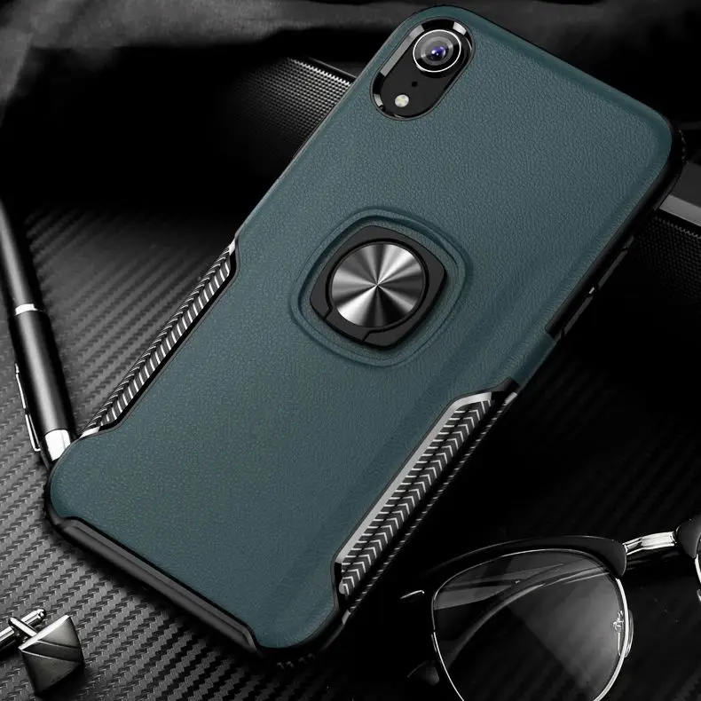 Cyan Для IPhone 7 8 плюс металлическое кольцо кремнезема против падения крышка для Alcatel Idol X Xr Xs Max 11 11 Pro Max ПК дерматоглифических IPhon чехол - Цвет: Cyan