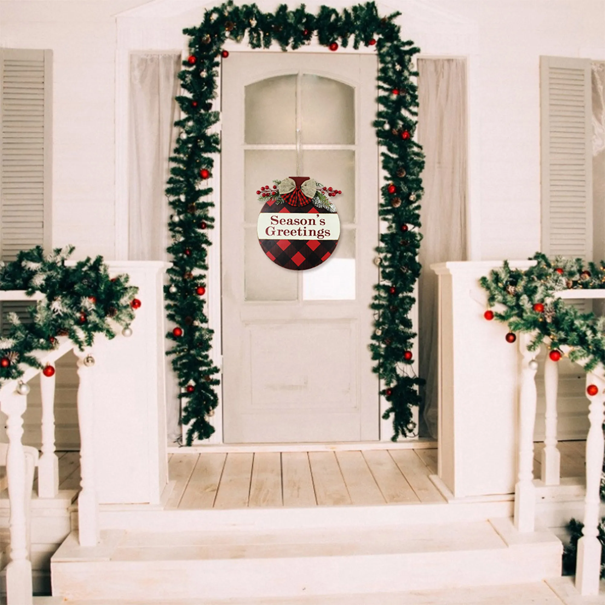 2021 크리스마스 장식 문패 편지 격자 무늬 인쇄 펜 던 트 홈 숍 문 표지판에 대 한 인공 과일로 장식 매달려 AliExpress