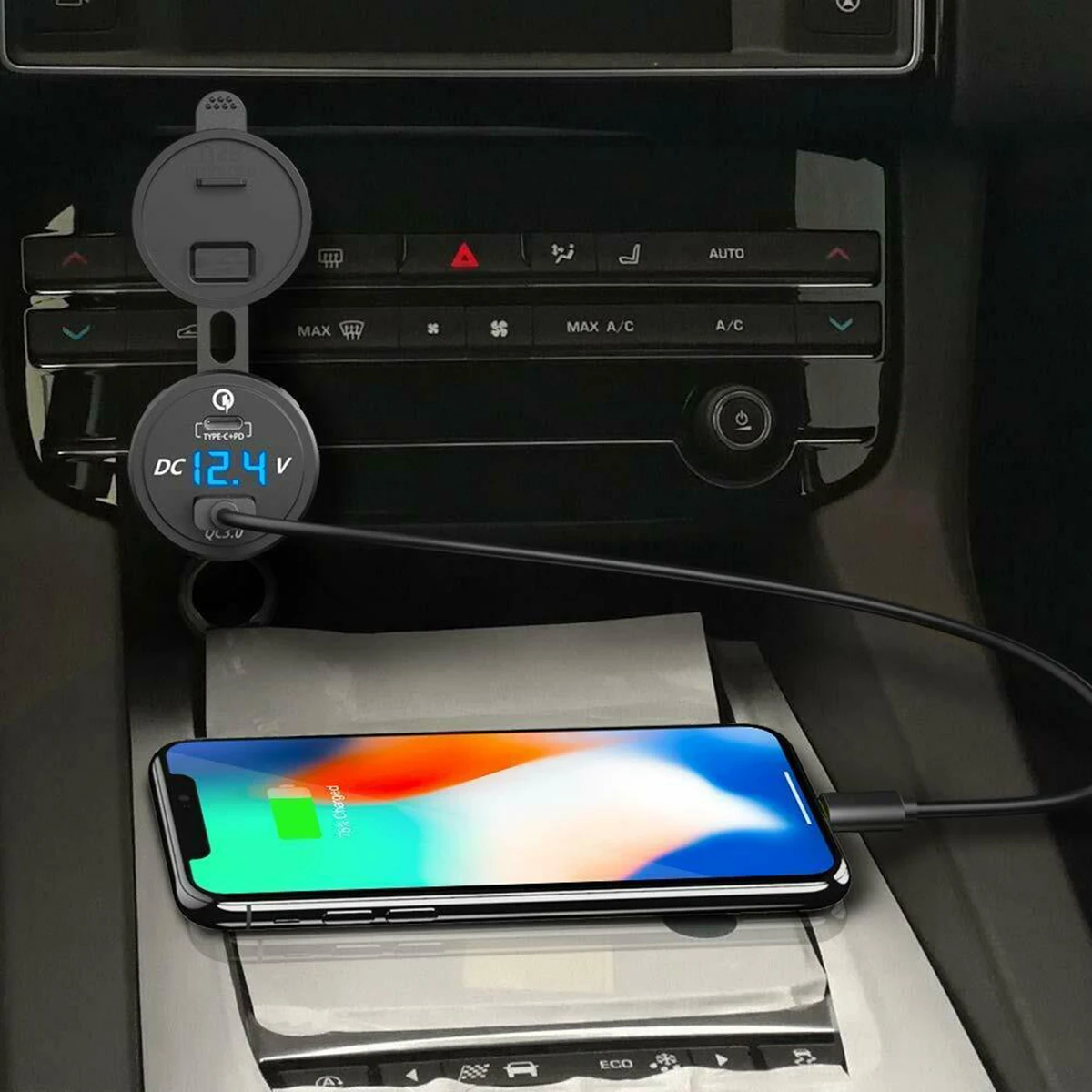 Водонепроницаемый Dual USB Зарядное устройство PD зарядное устройство переходник под розетку Поддержка QC 3,0 зарядки с светодиодный вольтметр Для детей возрастом от 12/24V Автомобиль Мотоцикл лодка