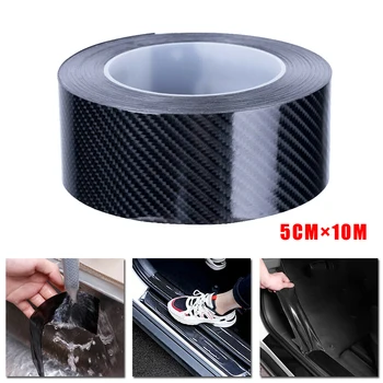 

1pc 10m Car Sticker Nano Tape Door 5D Carbon Fiber Vinyl Sticker Protector Sill Scuff Cover Anti-scratch Strip Easy Replacement