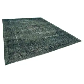 

295x383 Cm Turquoise Handmade Overdyed Large Area Rug-10x13 Ft