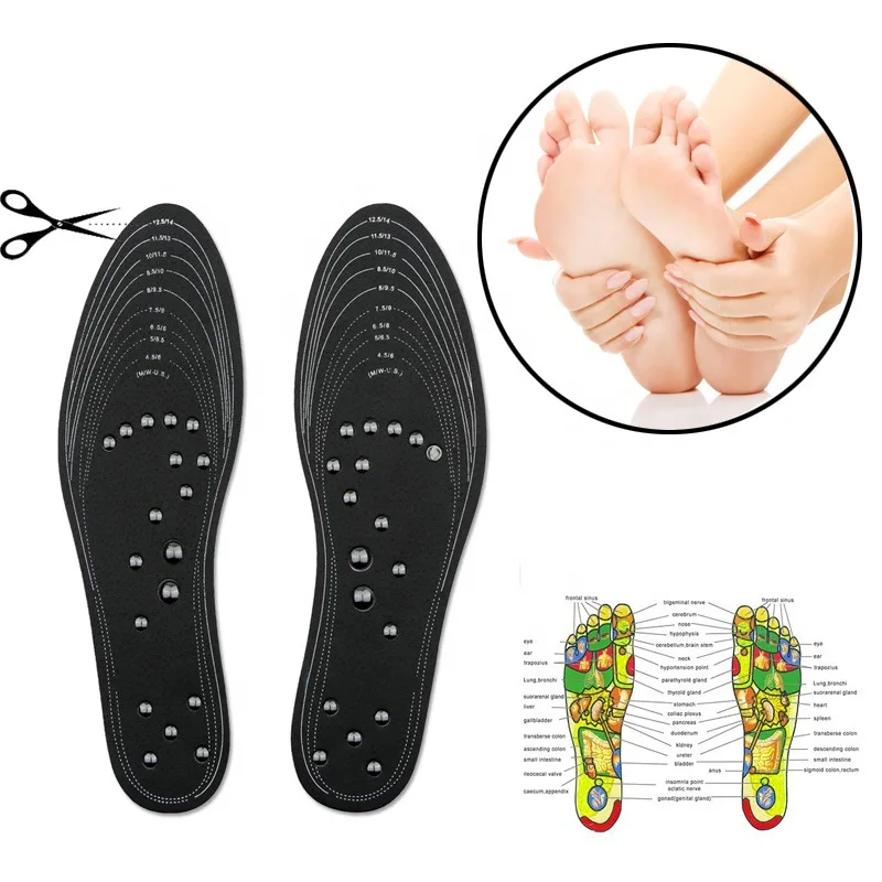 Men's And Women's Sponge Insoles 18 Magnets Foot Acupressure Massage Health Insoles Fitness Weight Loss Sports Support Insoles